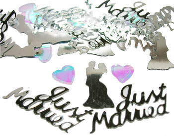 Silver Just Married Confetti